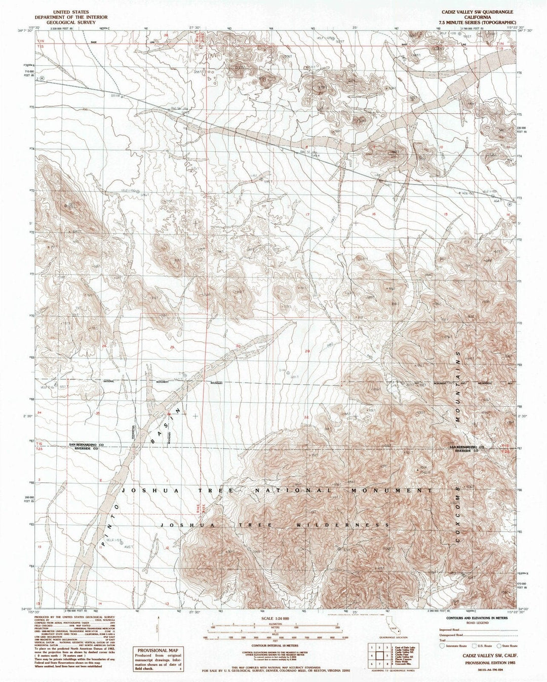 1985 Cadiz Valley, CA - California - USGS Topographic Map v2