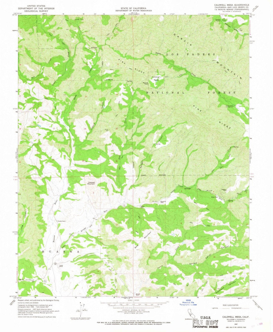 1967 Caldwell Mesa, CA - California - USGS Topographic Map