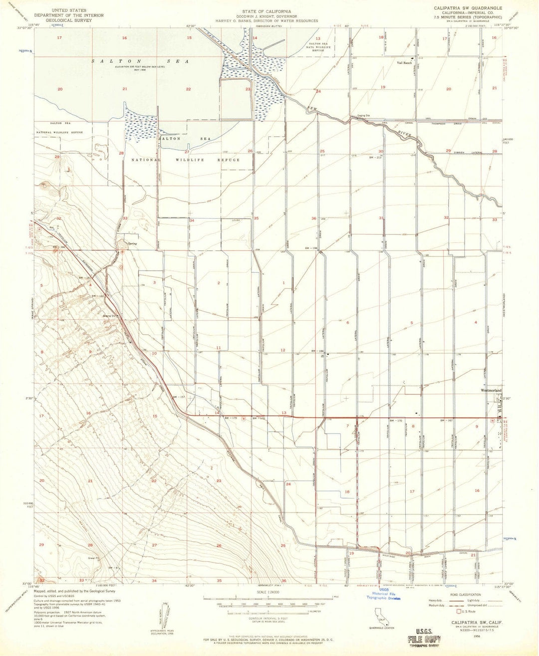 1956 Calipatria, CA - California - USGS Topographic Map