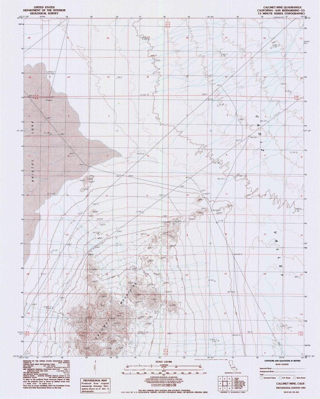 1985 Calumet Mine, CA - California - USGS Topographic Map