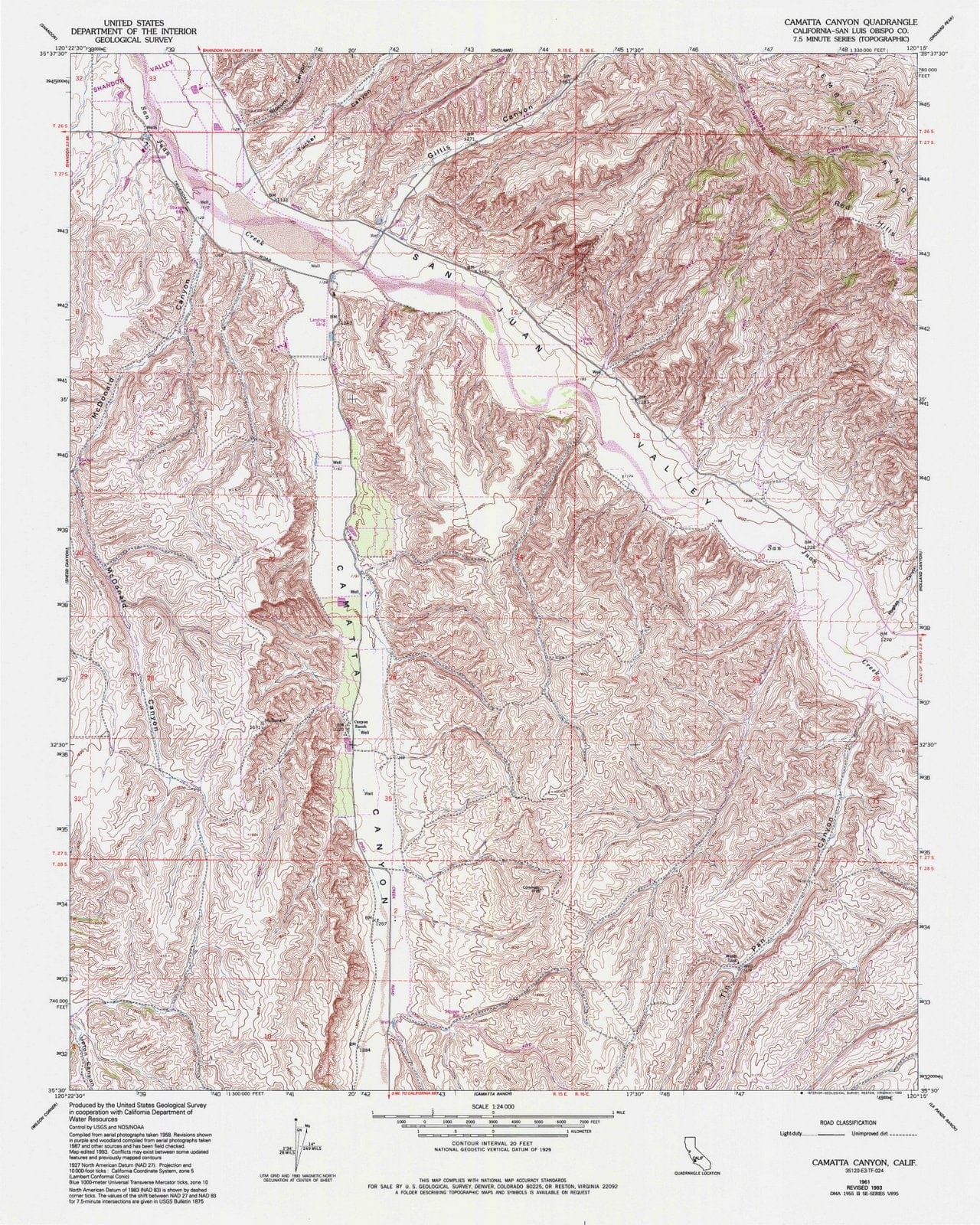 1961 Camatta Canyon, CA - California - USGS Topographic Map