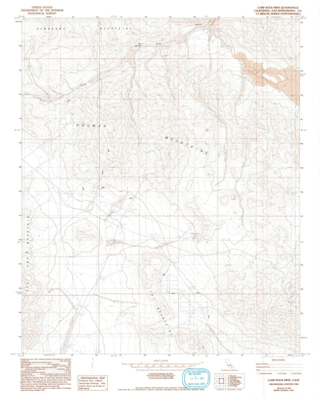 1982 Camp Rock Mine, CA - California - USGS Topographic Map