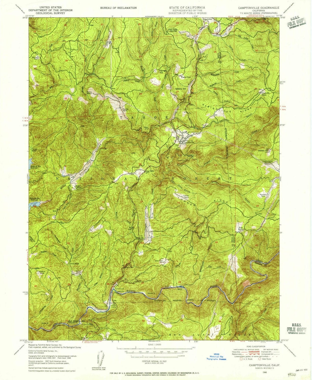 1948 Camptonville, CA - California - USGS Topographic Map