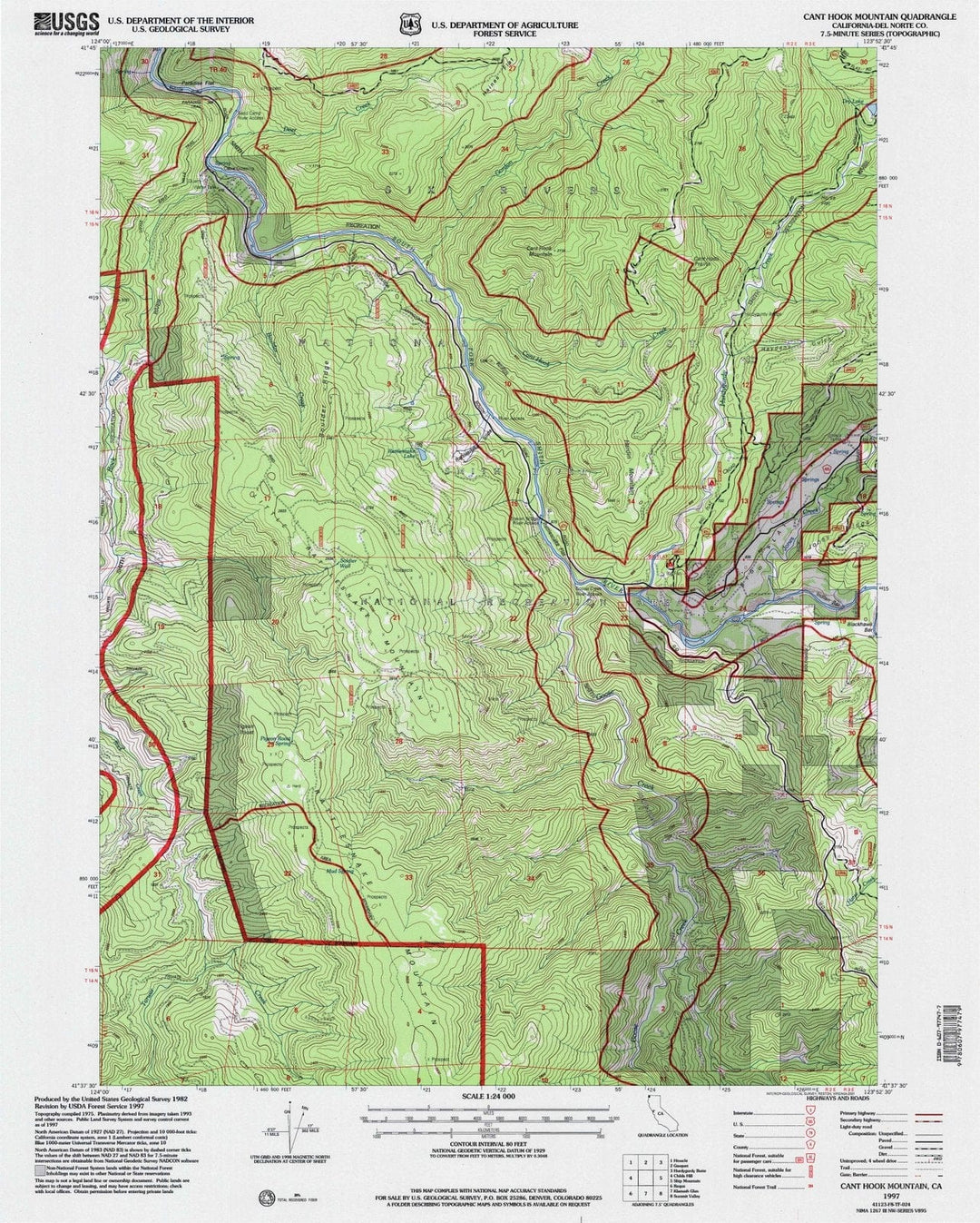 1997 Cant Hook Mountain, CA - California - USGS Topographic Map