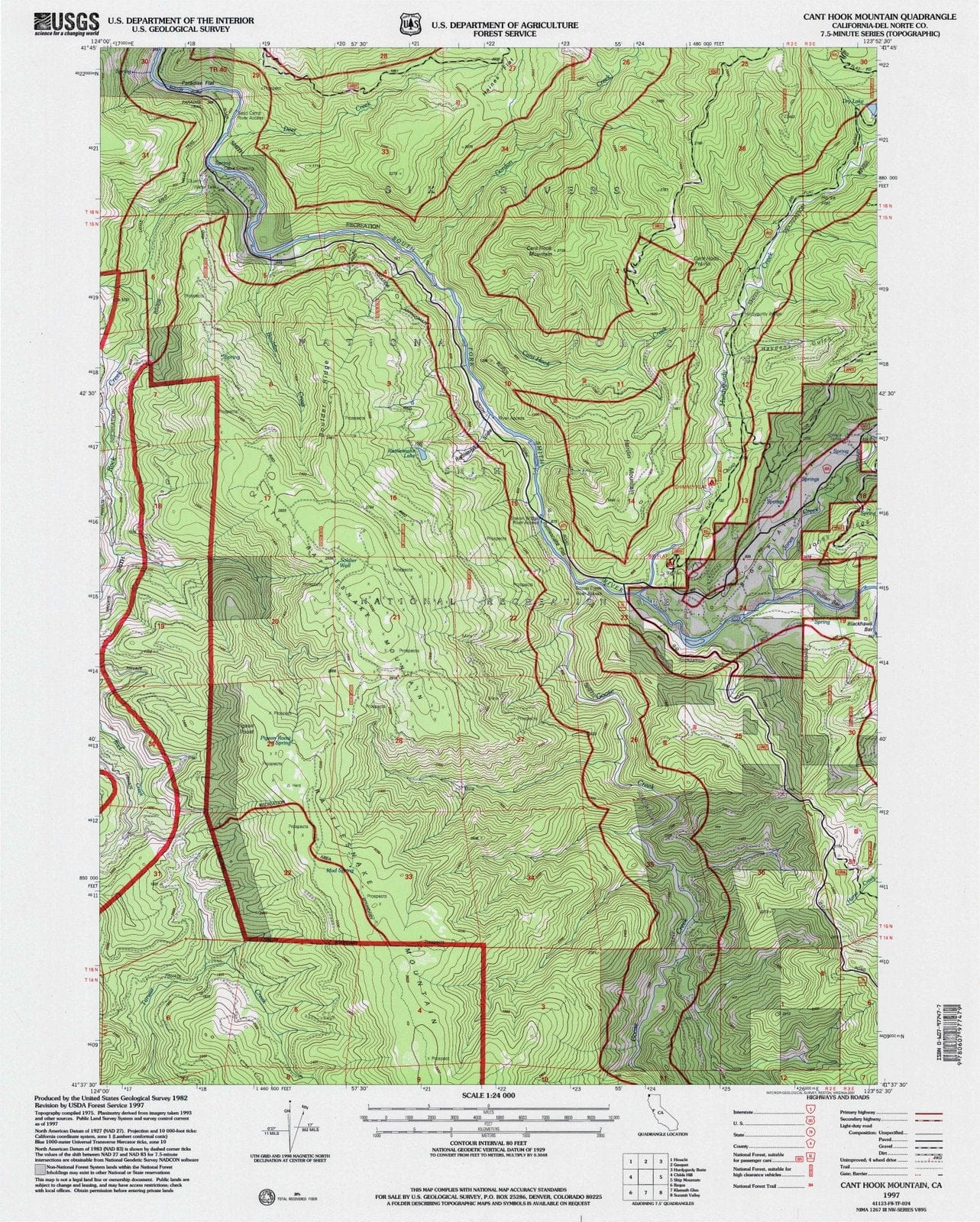 1997 Cant Hook Mountain, CA - California - USGS Topographic Map