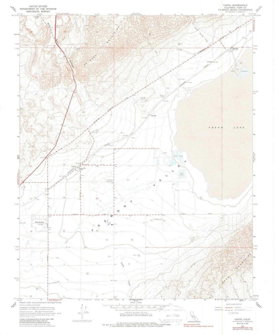 1967 Cantil, CA - California - USGS Topographic Map
