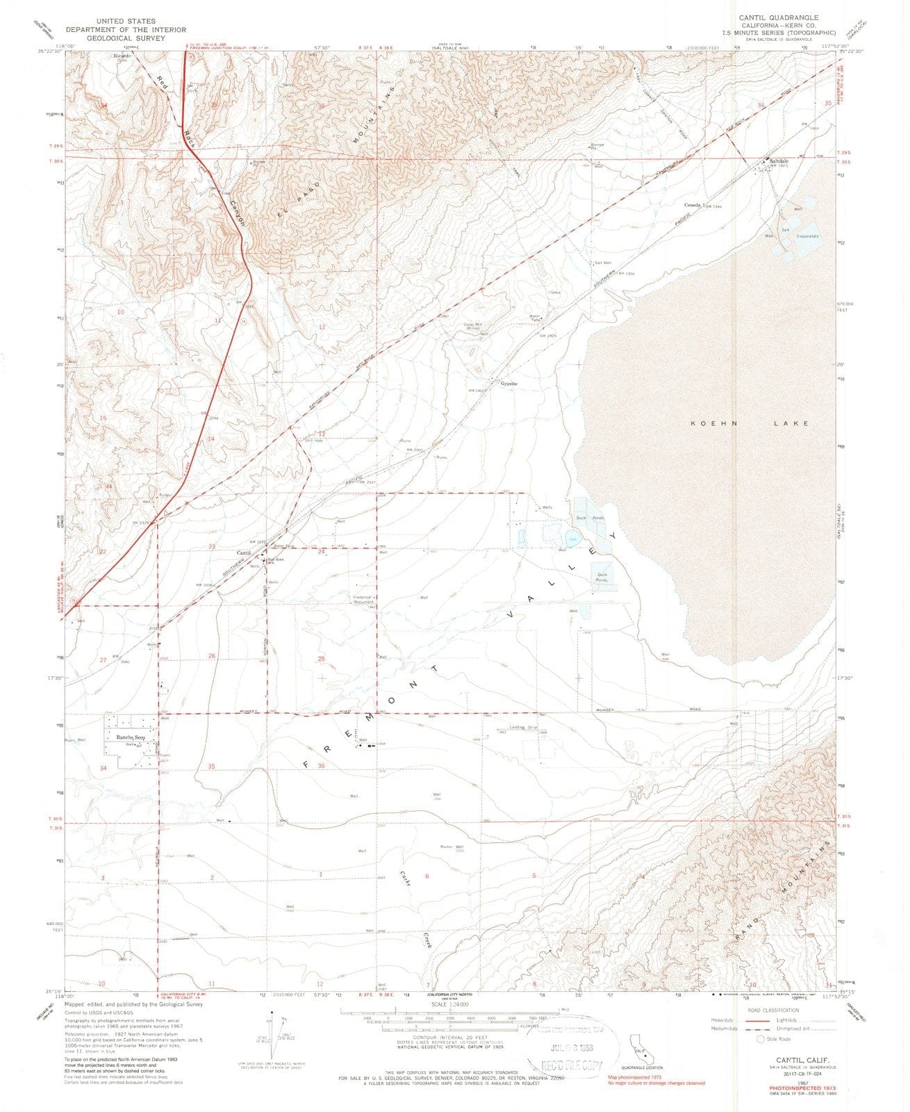 1967 Cantil, CA - California - USGS Topographic Map