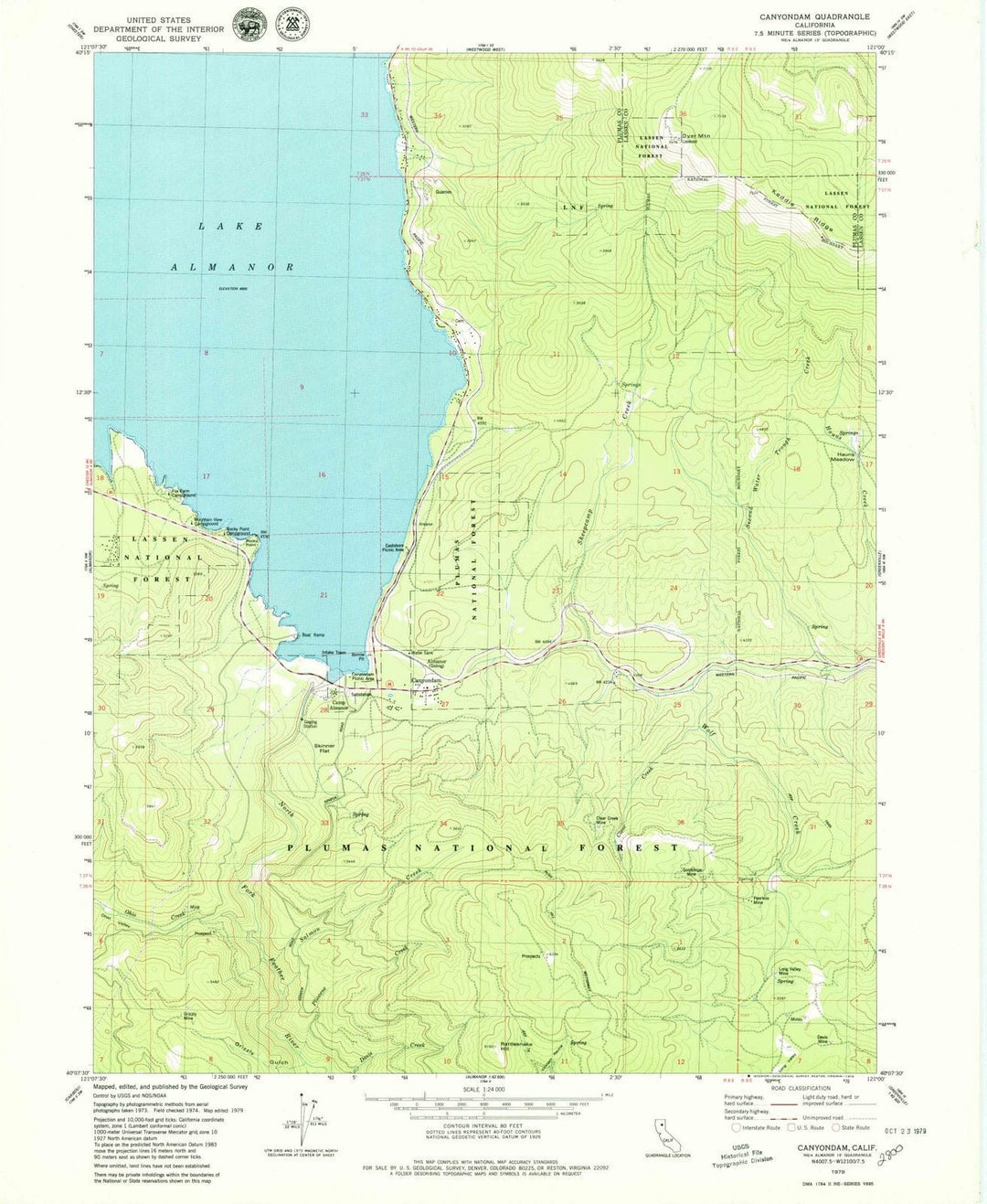 1979 Canyondam, CA - California - USGS Topographic Map