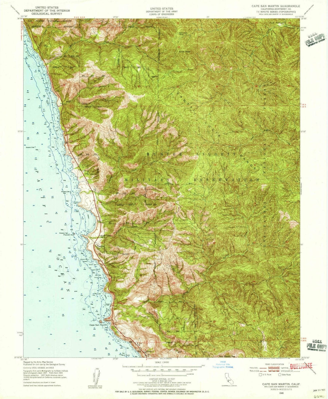 1949 Cape San Martin, CA - California - USGS Topographic Map