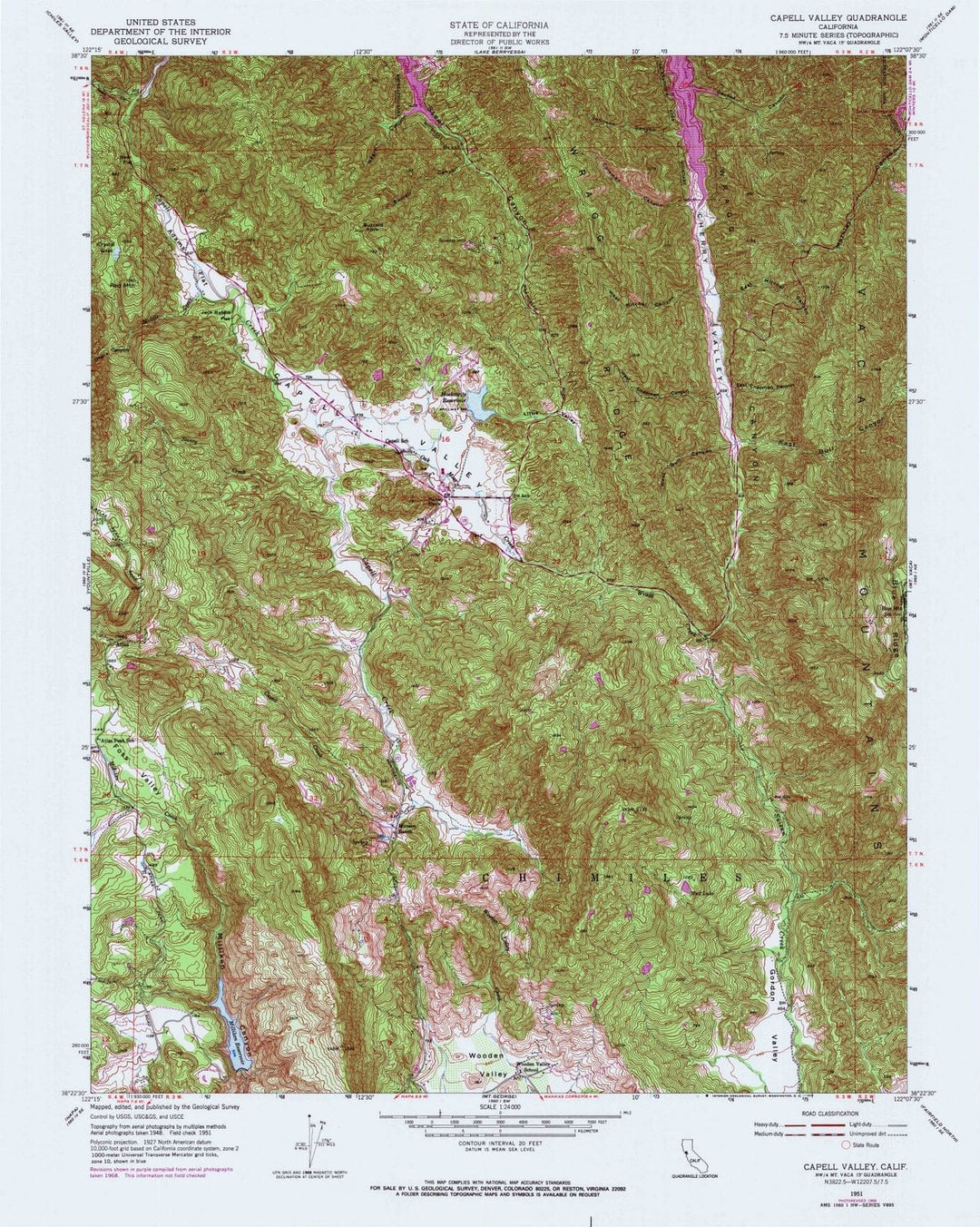 1951 Capell Valley, CA - California - USGS Topographic Map