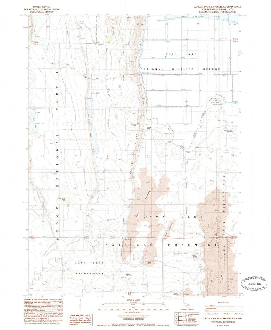 1985 Captain Jacks Stronghold, CA - California - USGS Topographic Map