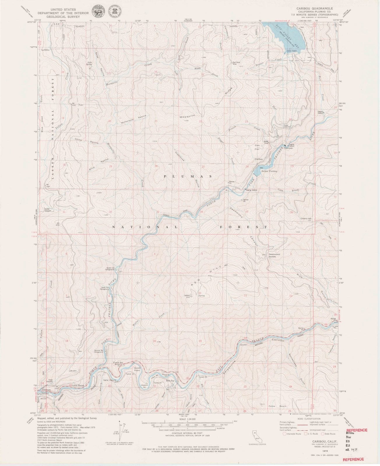 1979 Caribou, CA - California - USGS Topographic Map