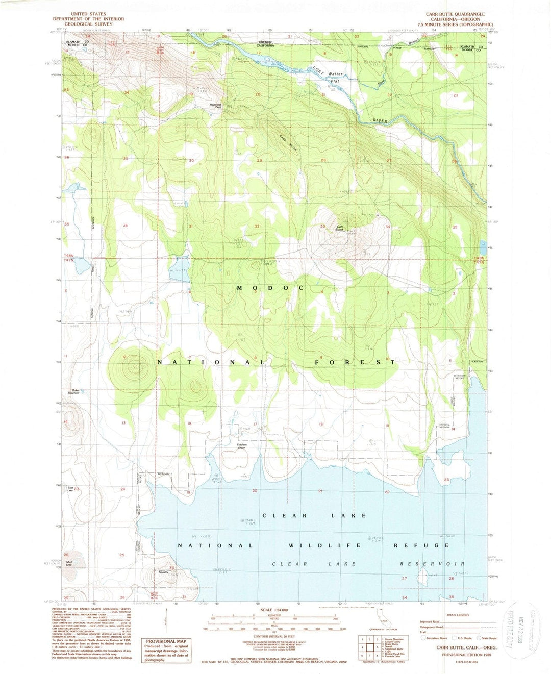 1988 Carr Butte, CA - California - USGS Topographic Map
