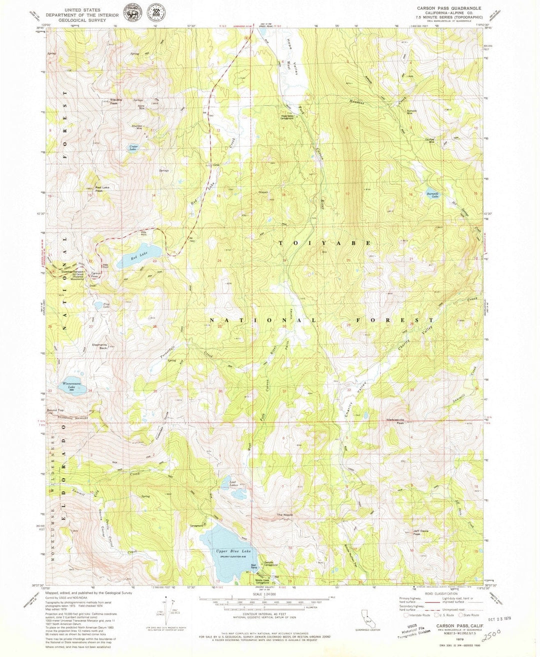 1979 Carson Pass, CA - California - USGS Topographic Map
