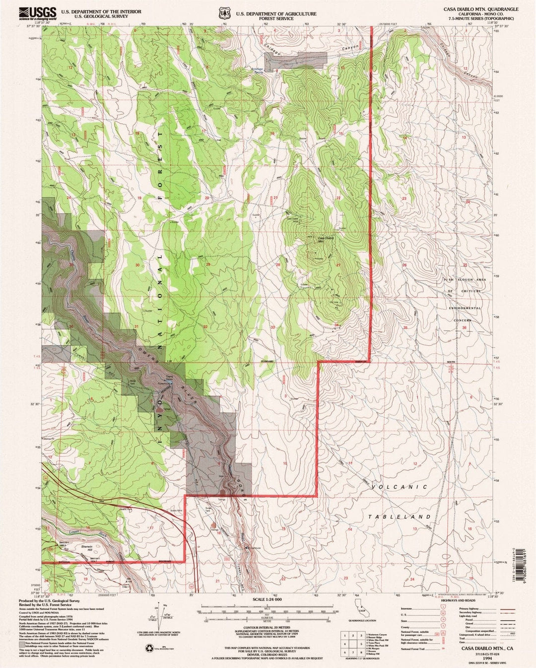 1994 Casaiablo MTN, CA - California - USGS Topographic Map