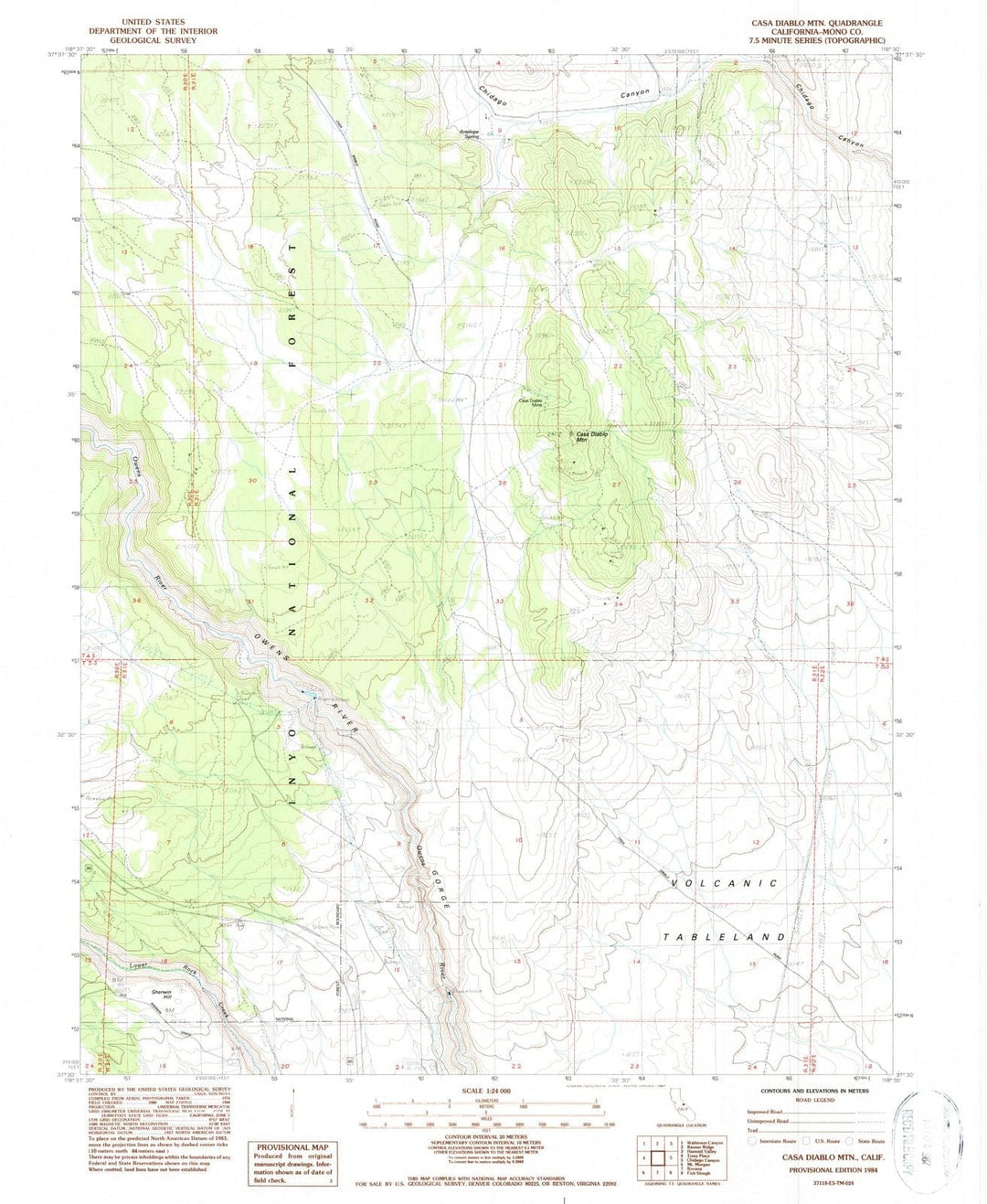 1984 Casaiablo MTN, CA - California - USGS Topographic Map