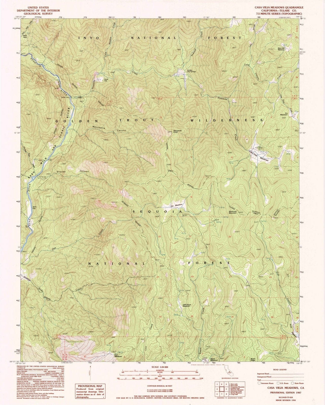 1987 Casa Vieja Meadows, CA - California - USGS Topographic Map