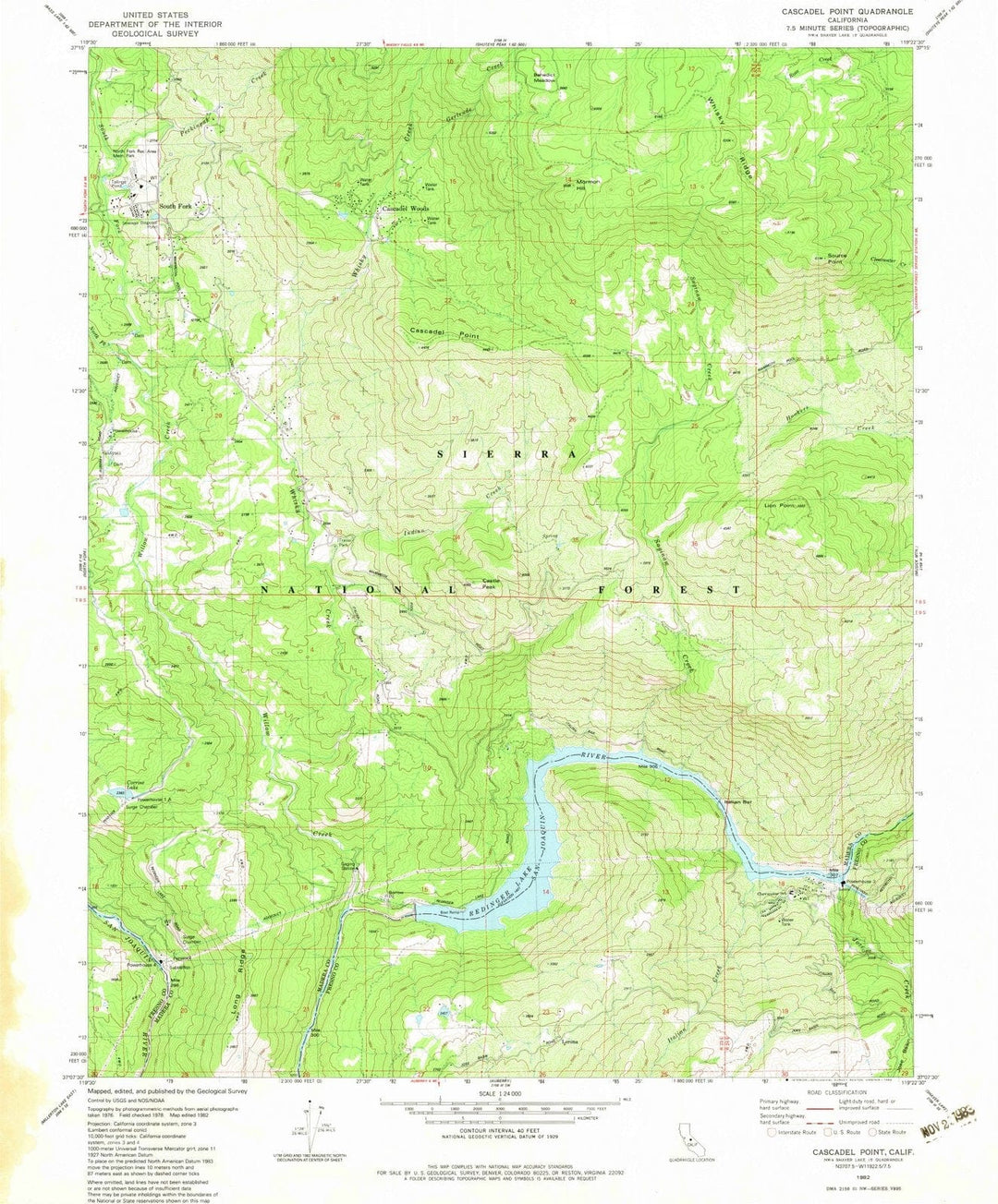 1982 Cascadel Point, CA - California - USGS Topographic Map