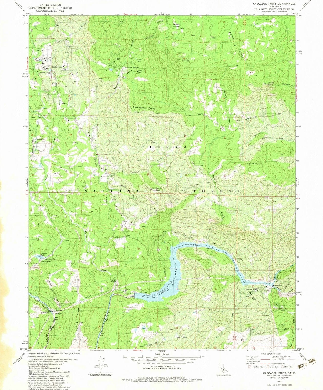 1982 Cascadel Point, CA - California - USGS Topographic Map