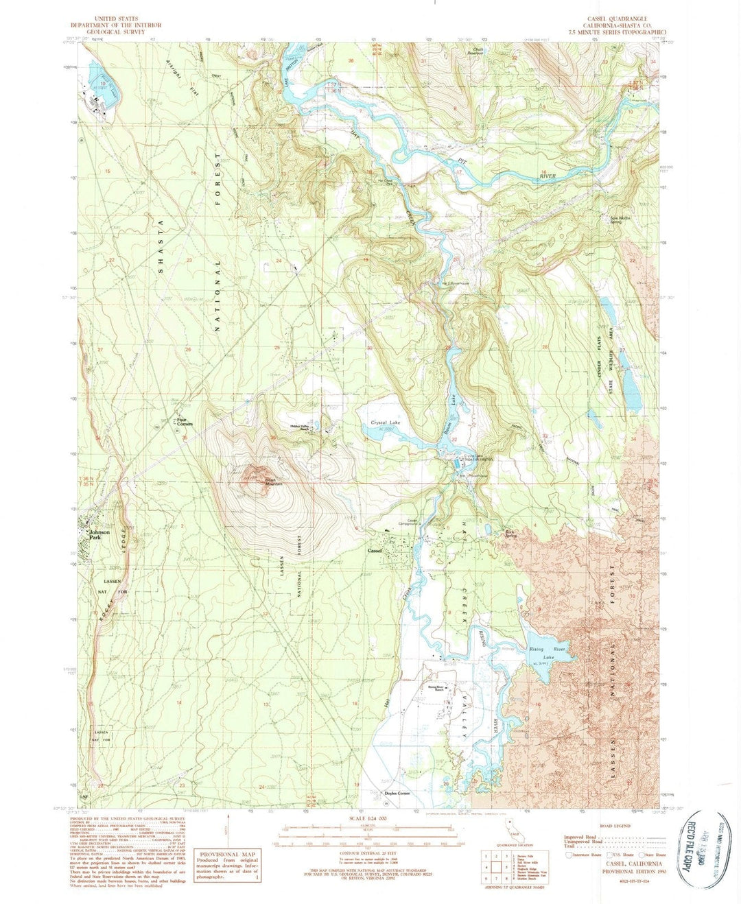 1990 Cassel, CA - California - USGS Topographic Map