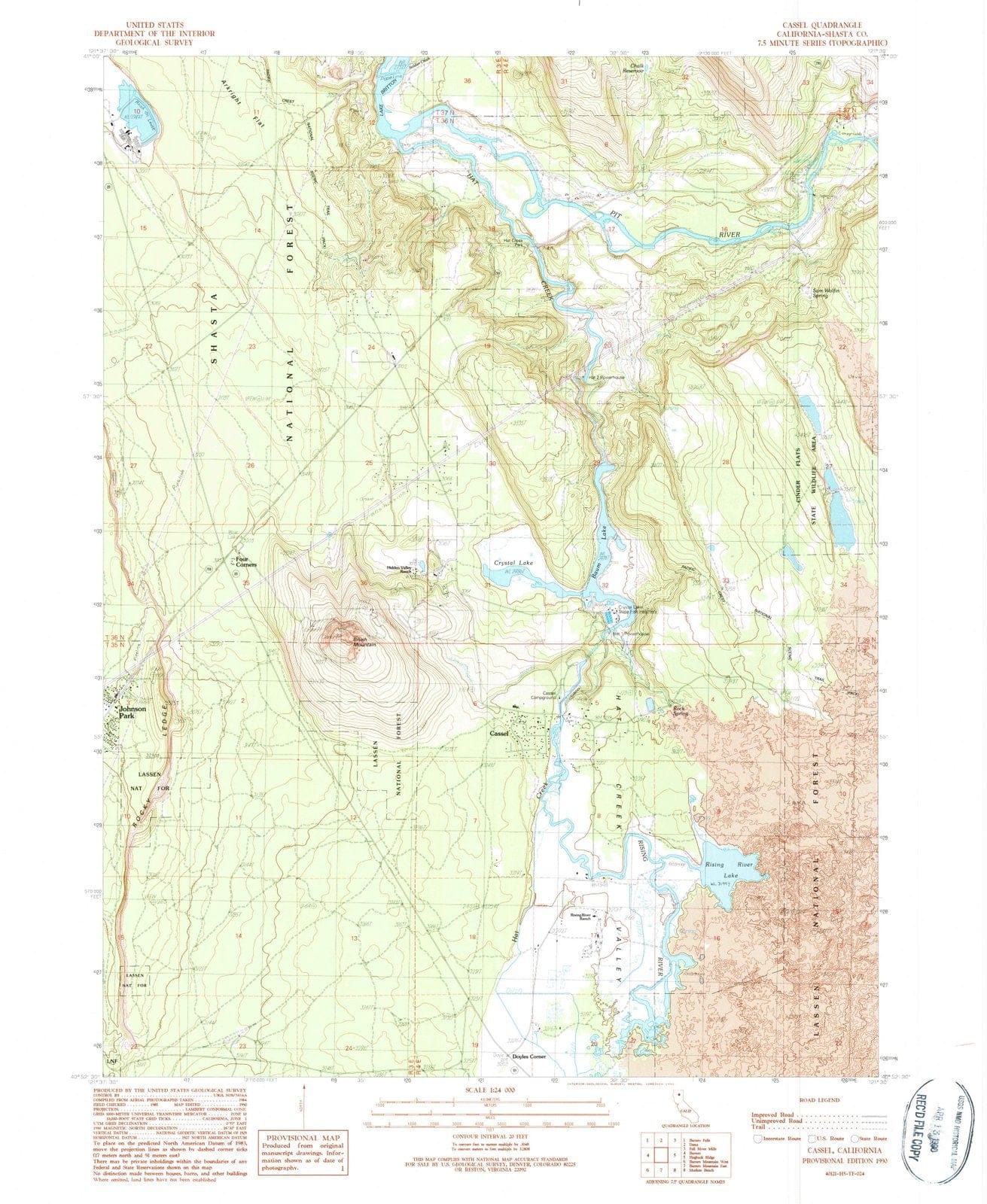 1990 Cassel, CA - California - USGS Topographic Map