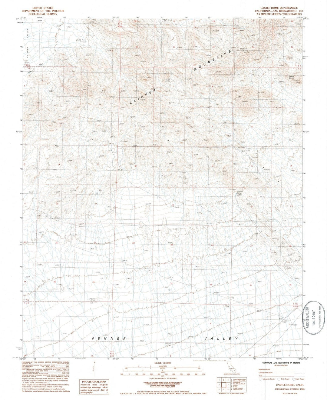 1985 Castleome, CA - California - USGS Topographic Map