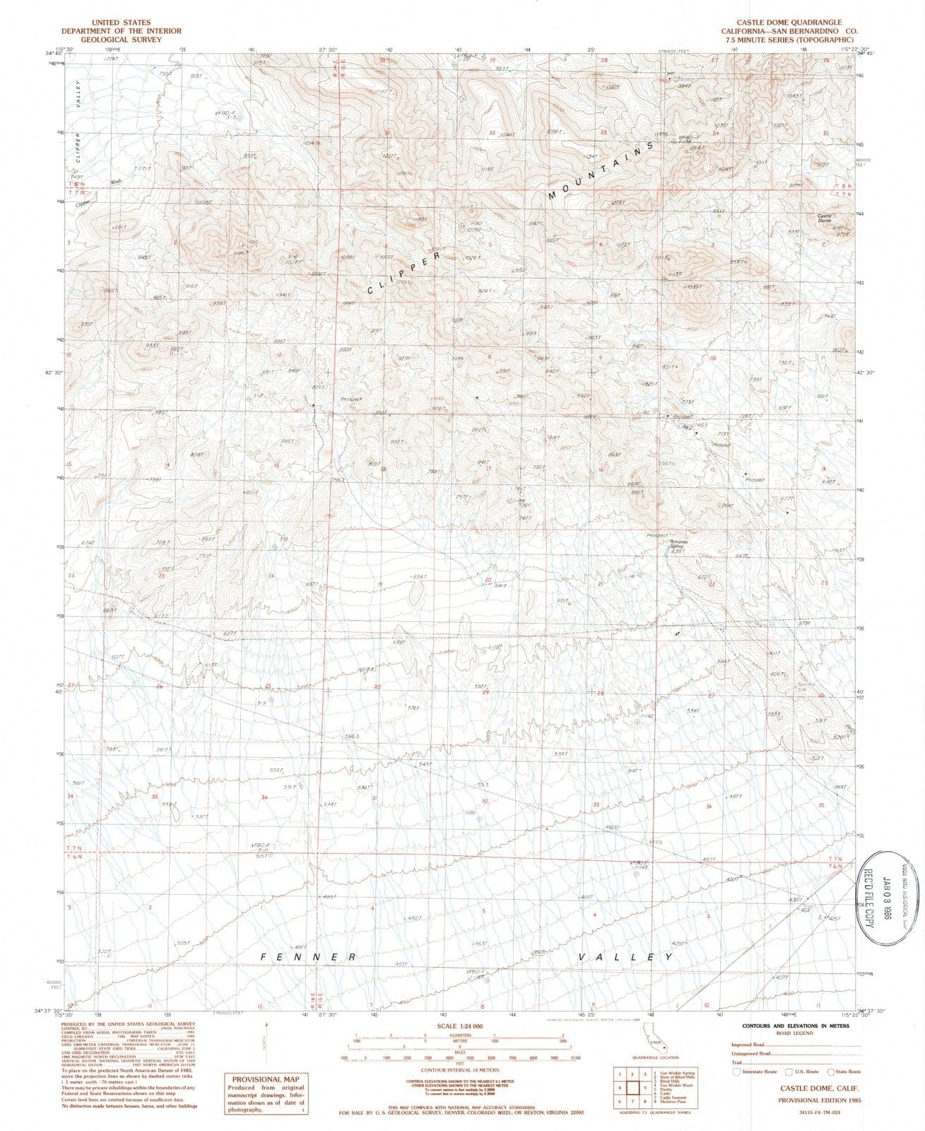 1985 Castleome, CA - California - USGS Topographic Map