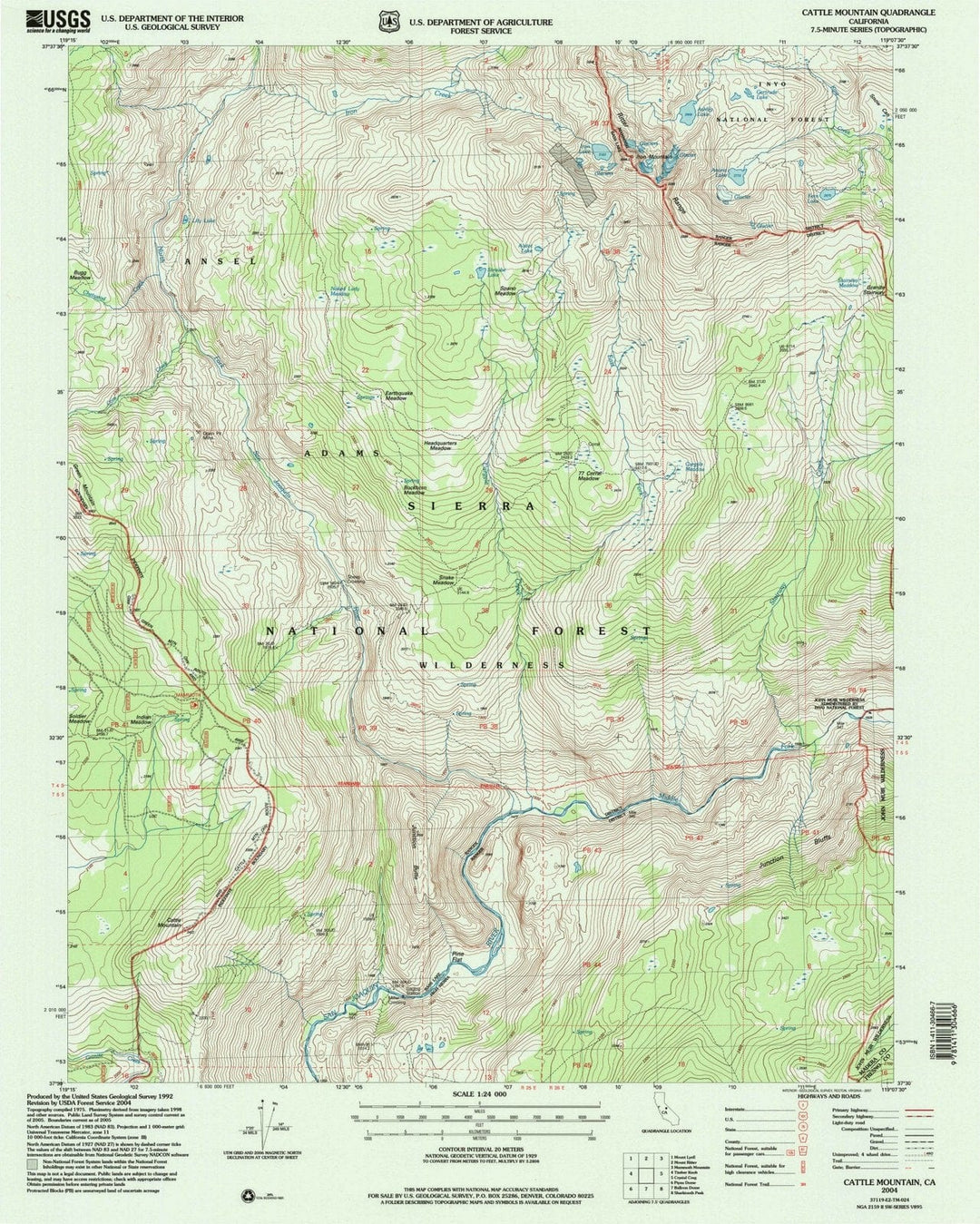 2004 Cattle Mountain, CA - California - USGS Topographic Map