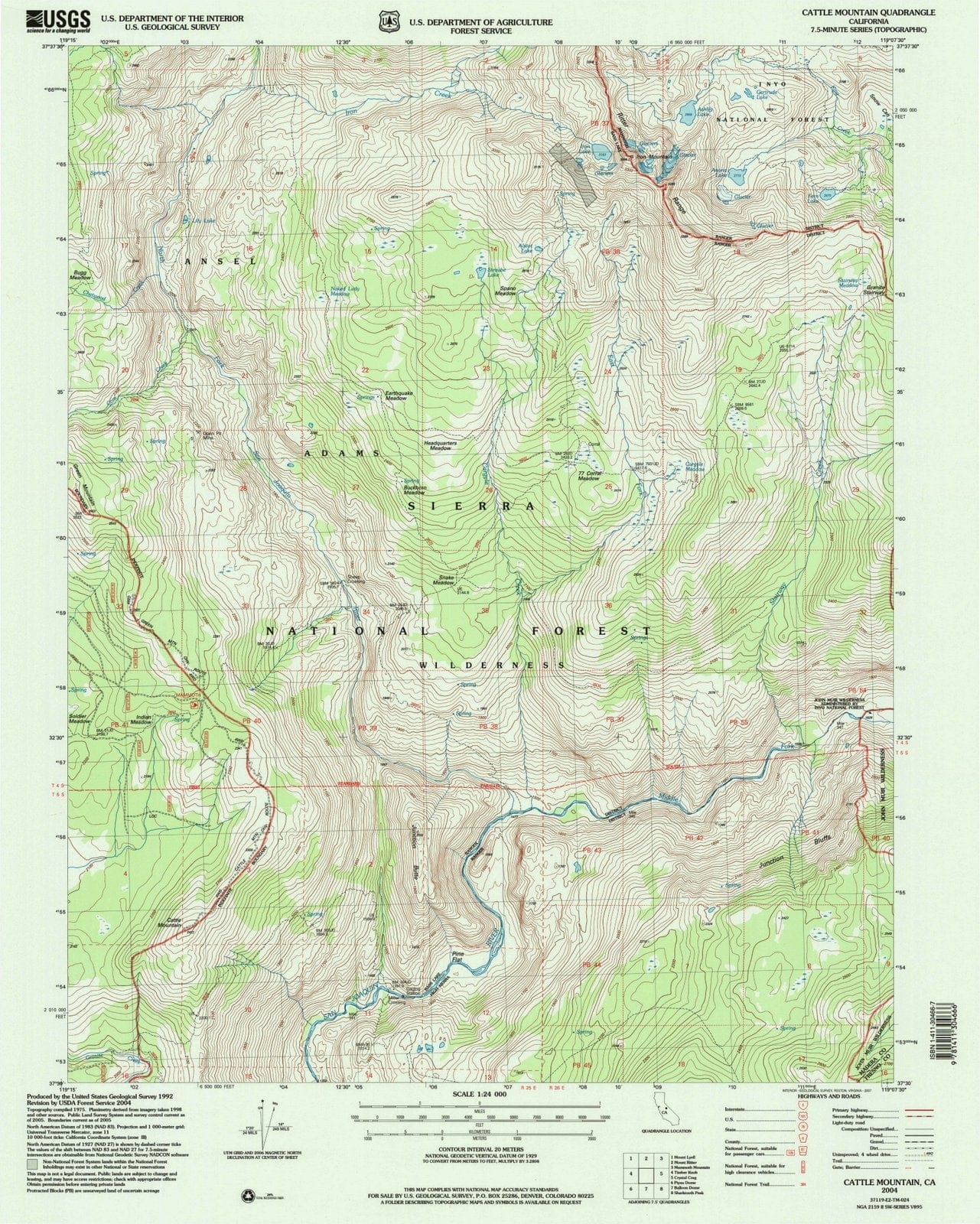 2004 Cattle Mountain, CA - California - USGS Topographic Map