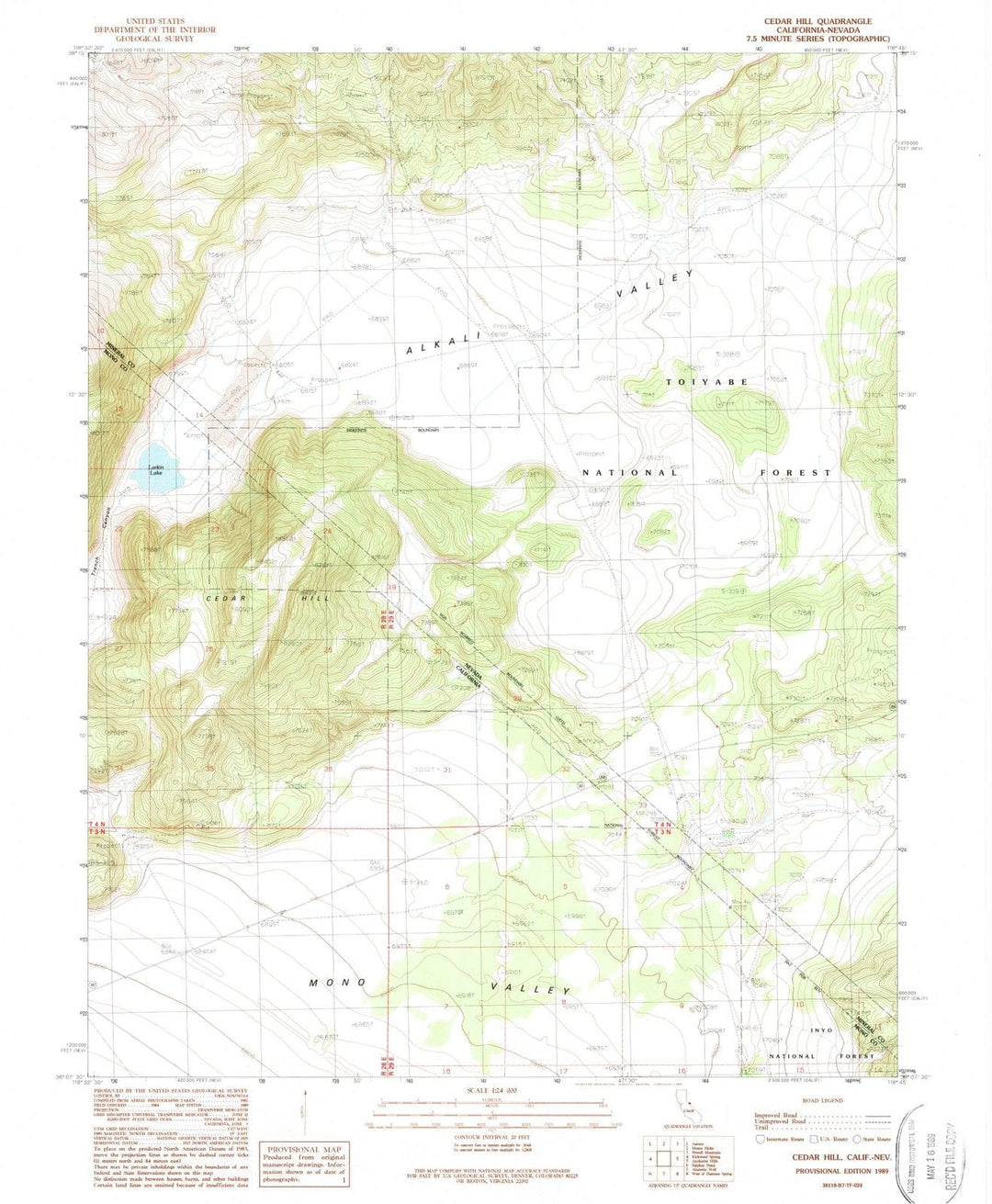 1989 Cedar Hill, CA - California - USGS Topographic Map