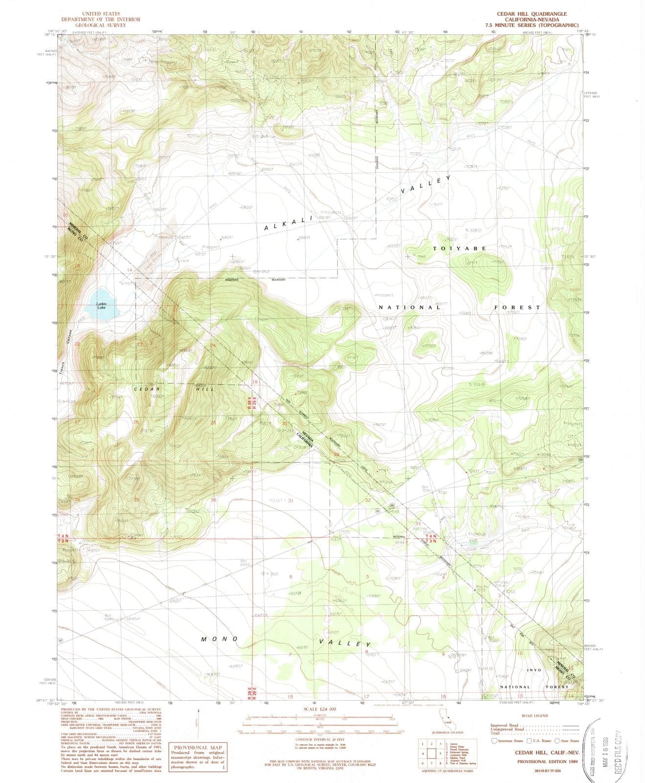 1989 Cedar Hill, CA - California - USGS Topographic Map