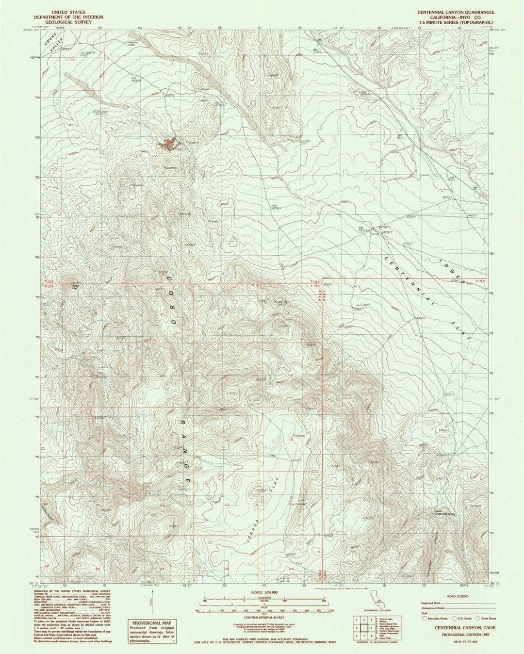 1987 Centennial Canyon, CA - California - USGS Topographic Map
