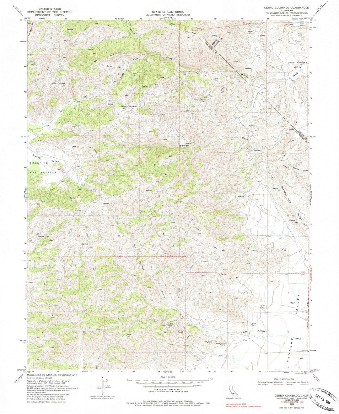 1969 Cerro Colorado, CA - California - USGS Topographic Map