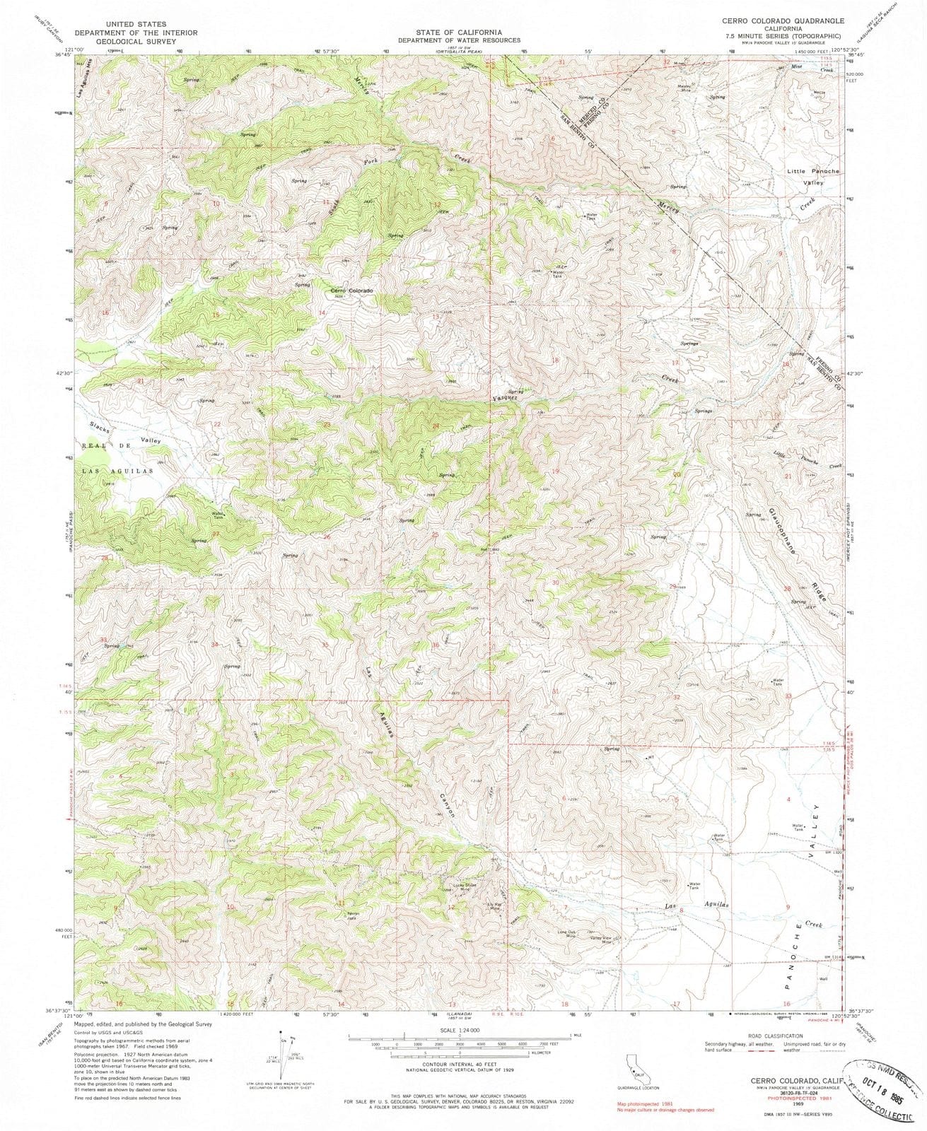 1969 Cerro Colorado, CA - California - USGS Topographic Map