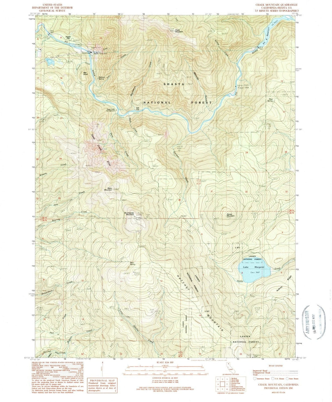 1990 Chalk Mountain, CA - California - USGS Topographic Map