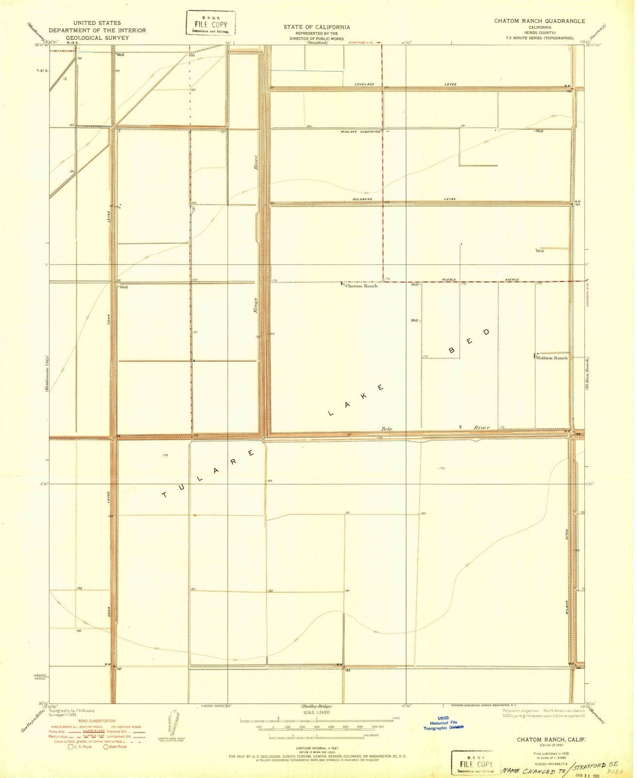 1950 Chatom Ranch, CA - California - USGS Topographic Map