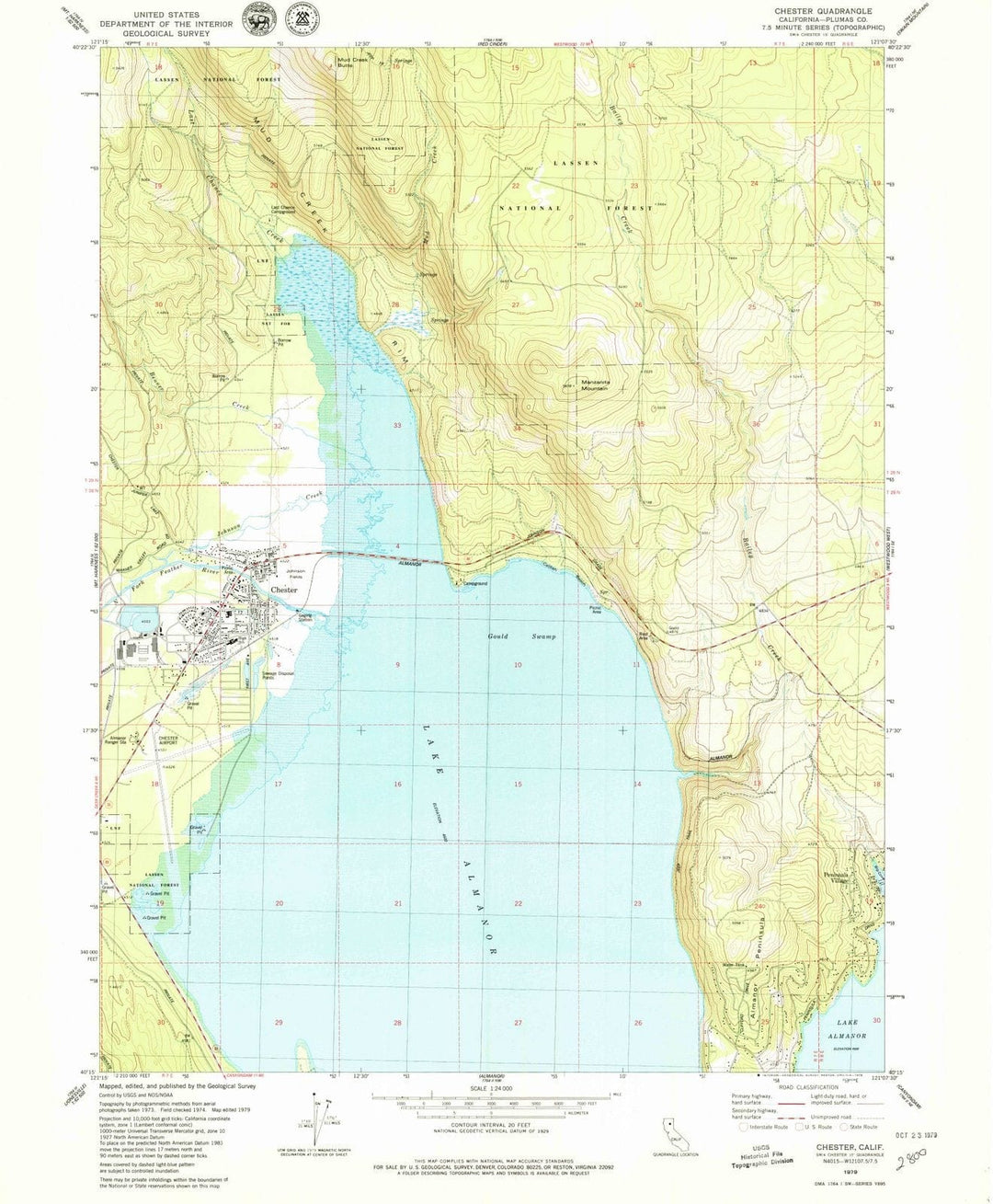 1979 Chester, CA - California - USGS Topographic Map