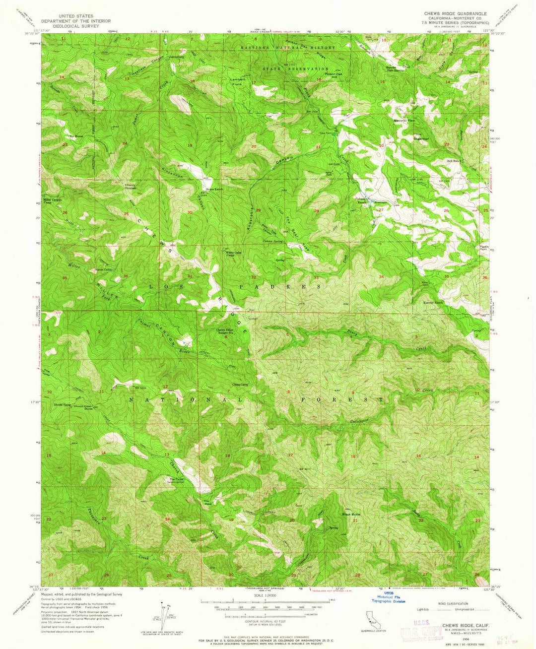 1956 Chews Ridge, CA - California - USGS Topographic Map