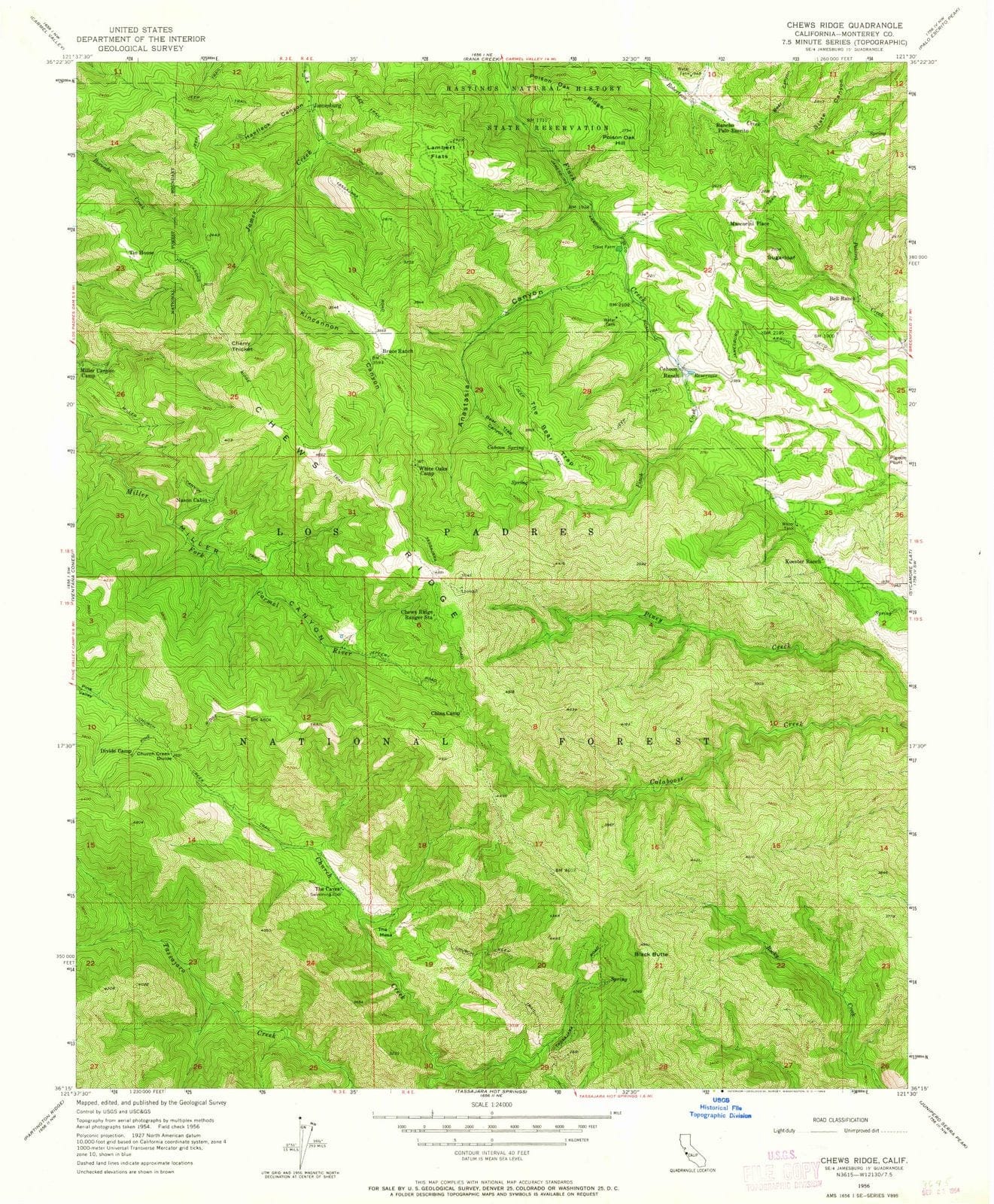 1956 Chews Ridge, CA - California - USGS Topographic Map