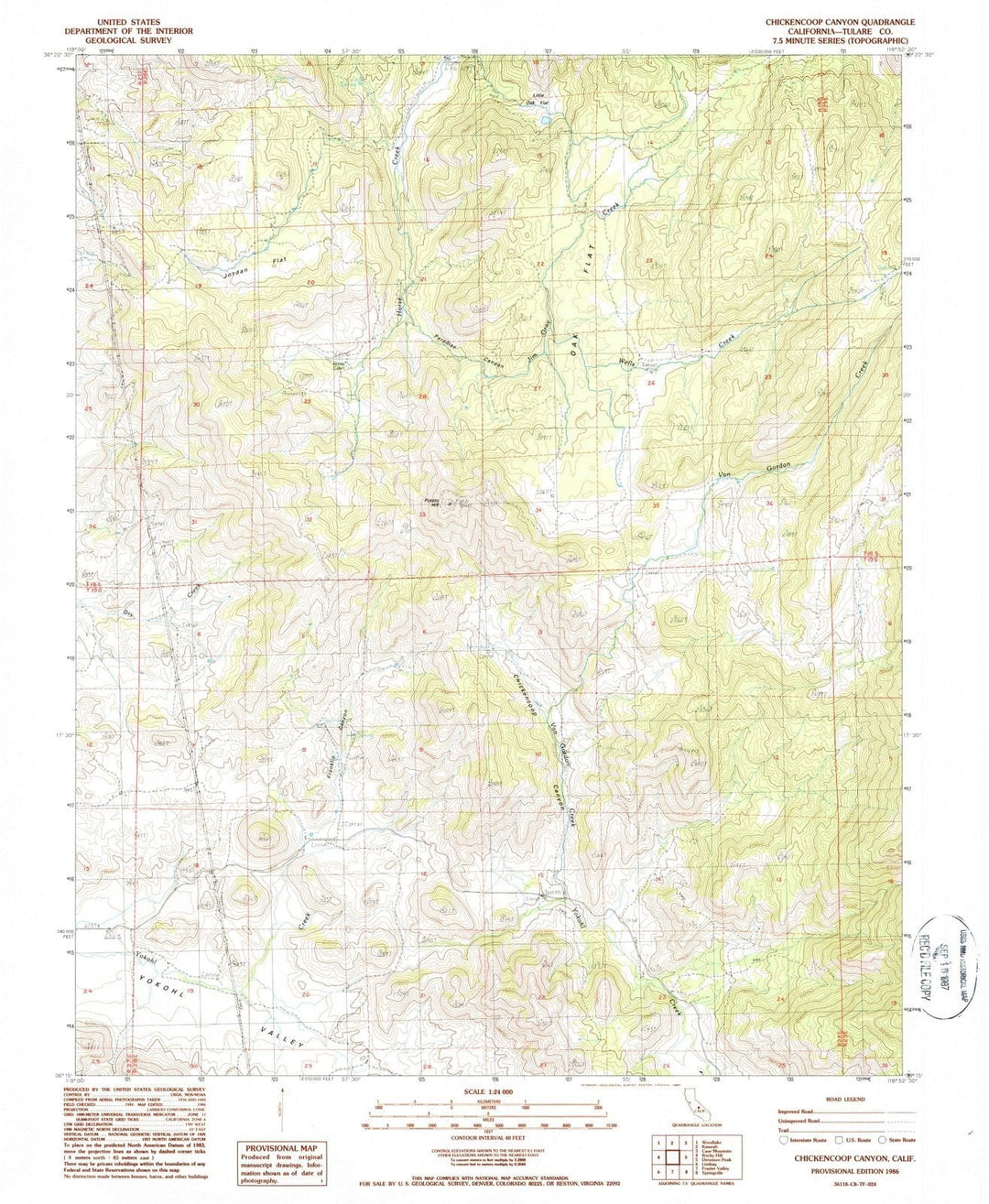 1986 Chickencoop Canyon, CA - California - USGS Topographic Map