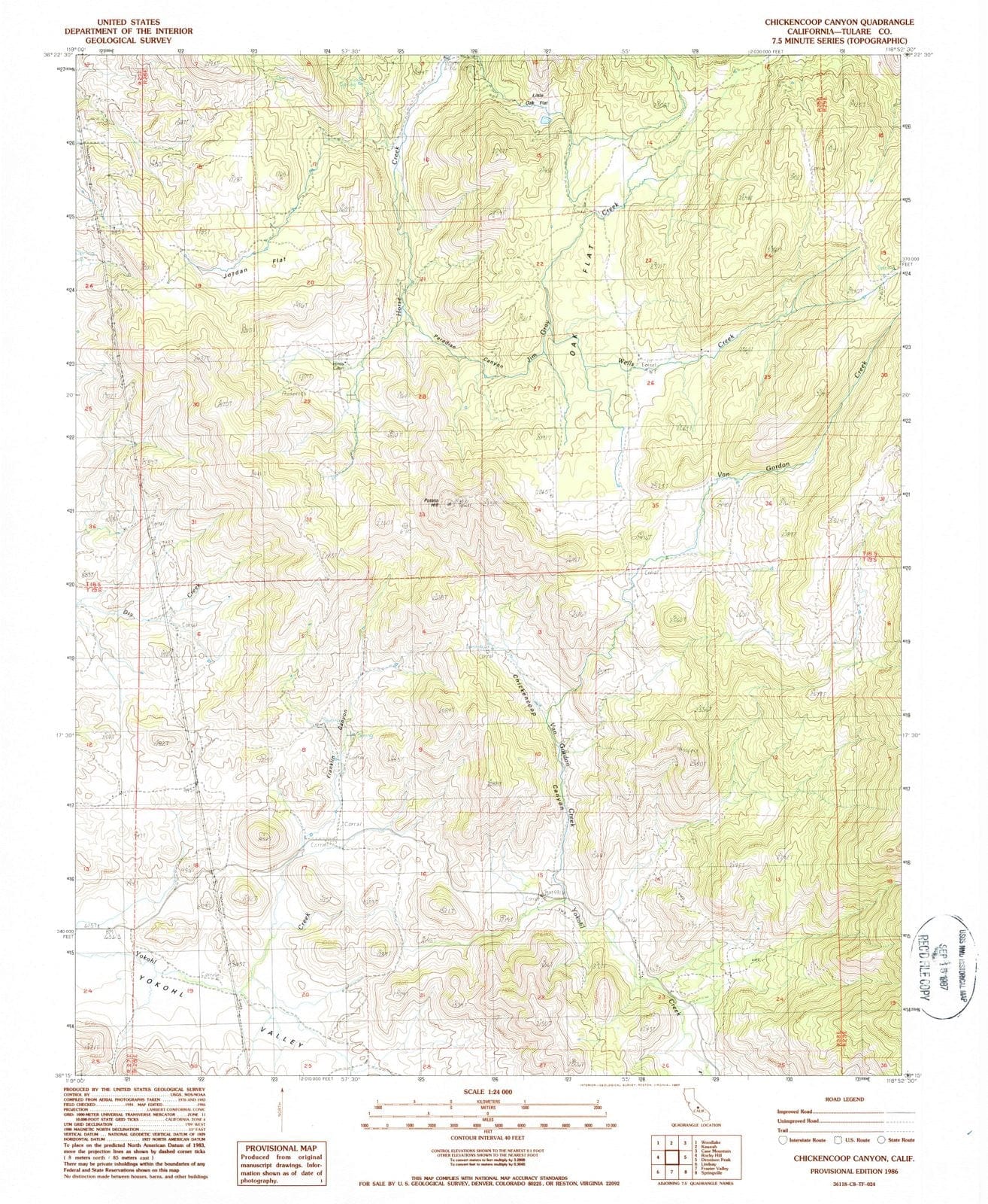 1986 Chickencoop Canyon, CA - California - USGS Topographic Map