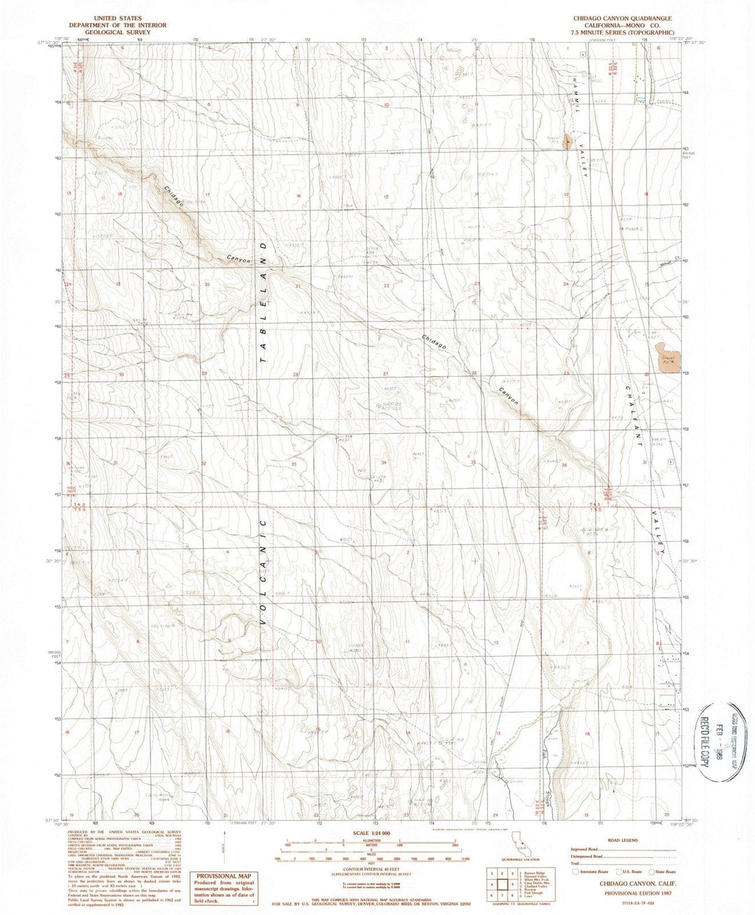 1987 Chidago Canyon, CA - California - USGS Topographic Map
