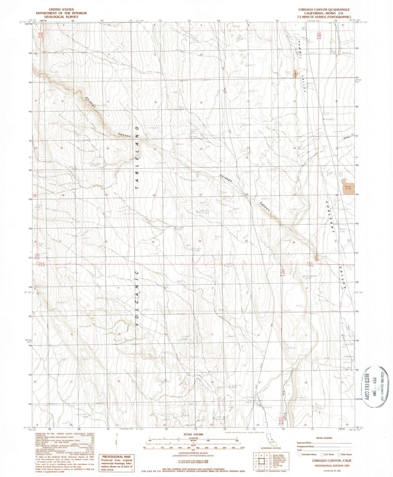 1987 Chidago Canyon, CA - California - USGS Topographic Map
