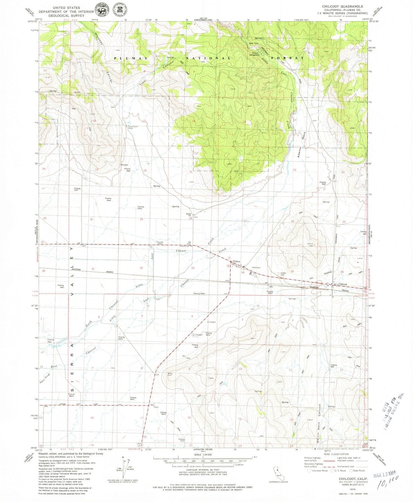 1979 Chilcoot, CA - California - USGS Topographic Map