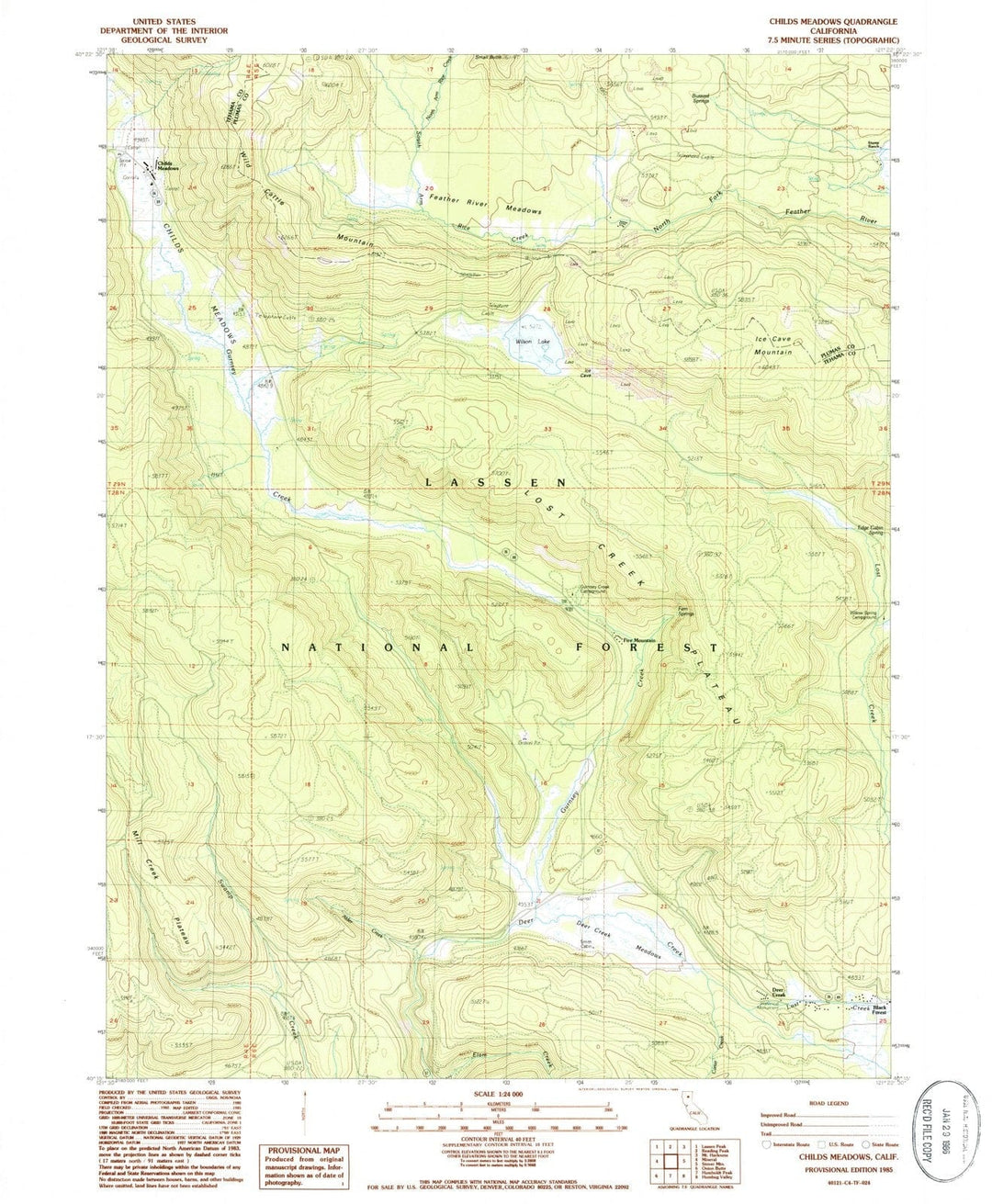 1985 Childs Meadows, CA - California - USGS Topographic Map