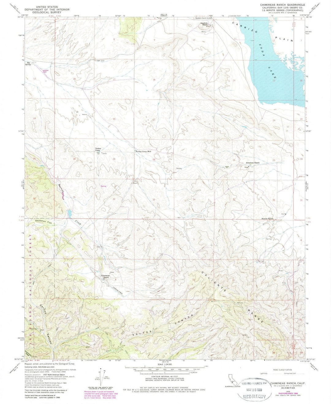 1959 Chimineas Ranch, CA - California - USGS Topographic Map