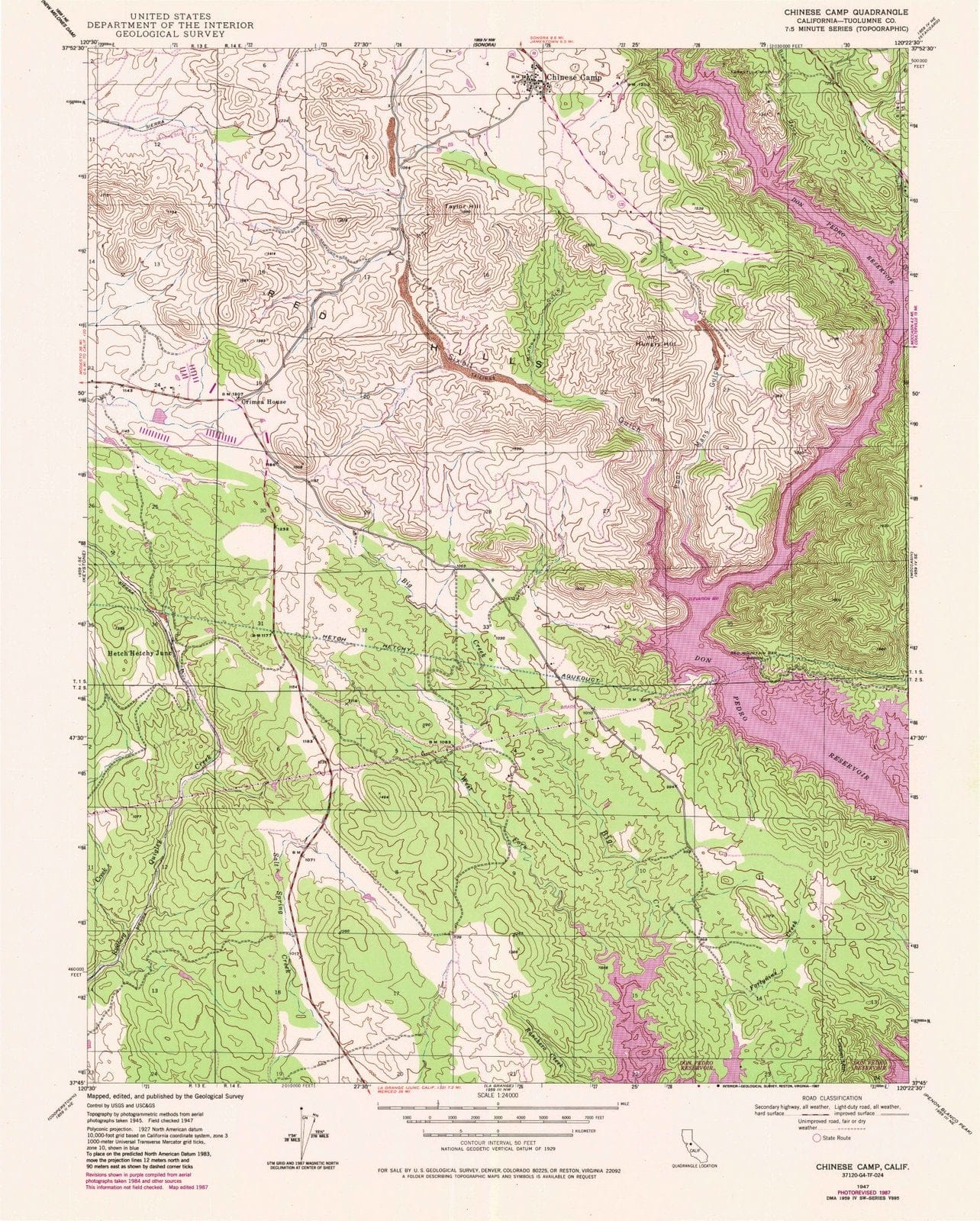 1947 Chinese Camp, CA - California - USGS Topographic Map