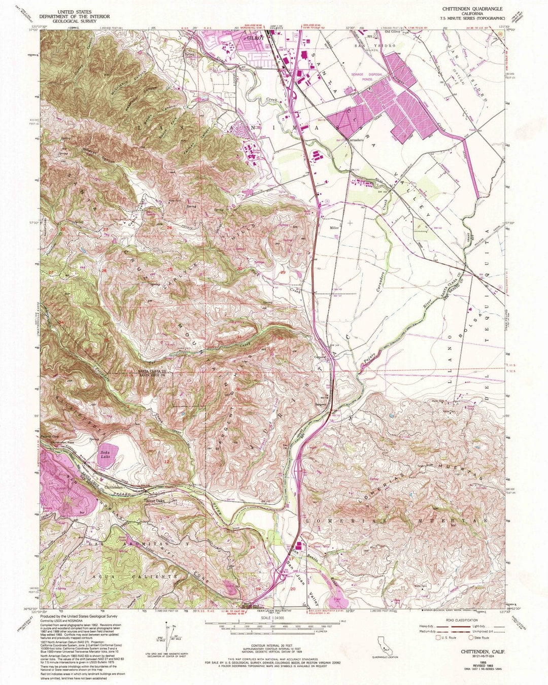 1955 Chittenden, CA - California - USGS Topographic Map