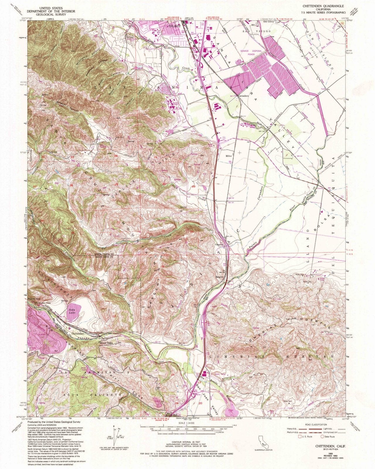 1955 Chittenden, CA - California - USGS Topographic Map
