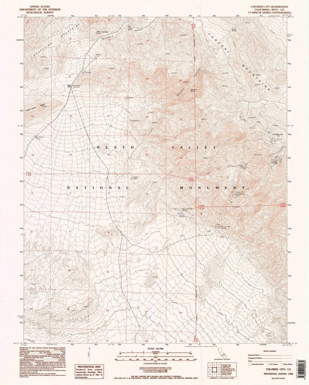 1988 Chloride City, CA - California - USGS Topographic Map
